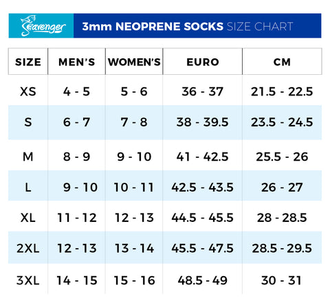 Seavenger 3mm Neoprene Fin Socks, perfect for all water sports & beach ...
