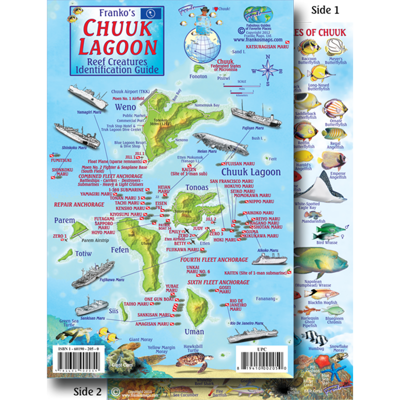 Franko Maps Chuuk Lagoon Reef Dive Creature Guide 5 5 X 8 5 Inch   43110 Chuuk Fish Card Copy 800x 