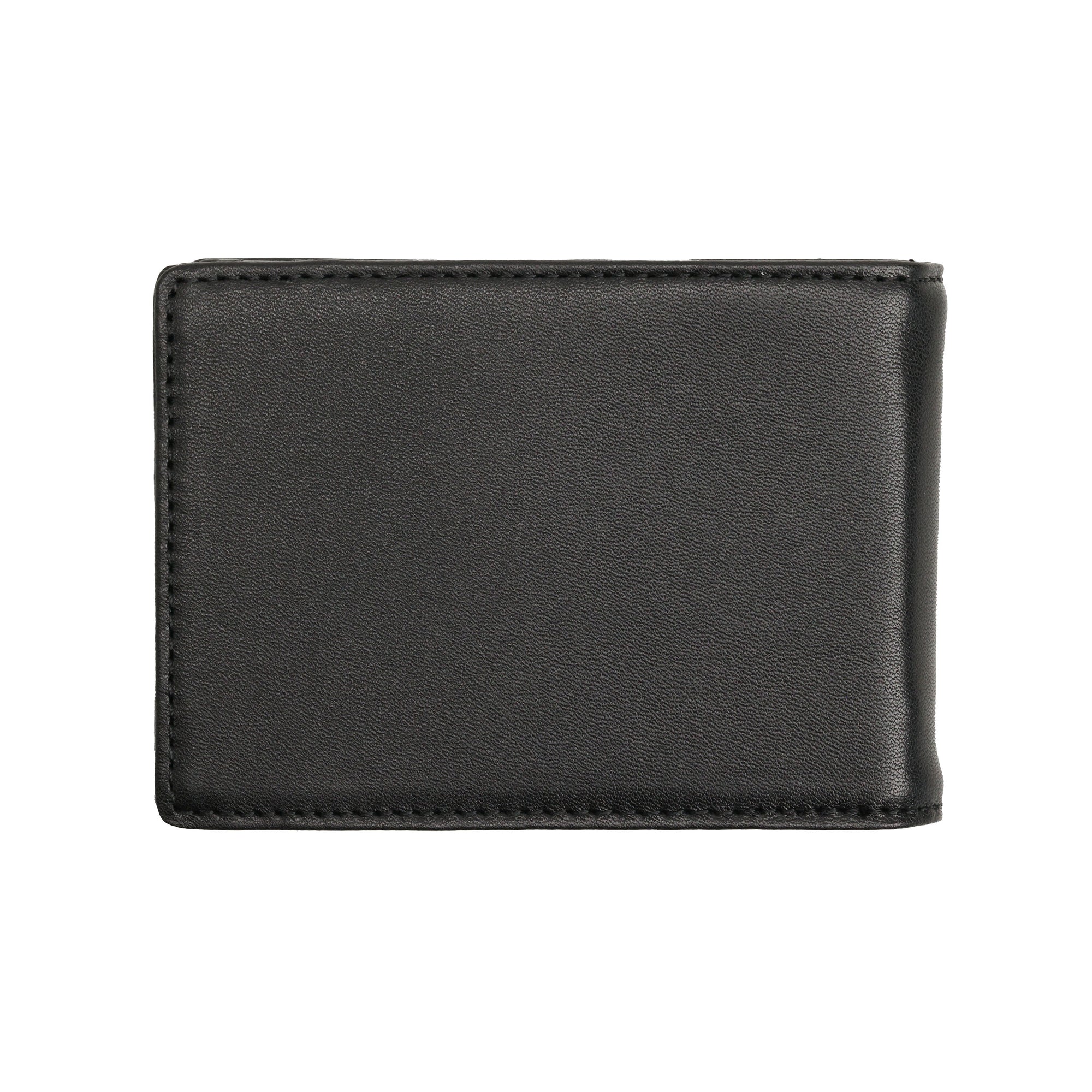 New MENS GENUINE BLACK BEAVER TAIL LEATHER MONEY CLIP-BILLFOLD WALLET-CARD  SLOTS