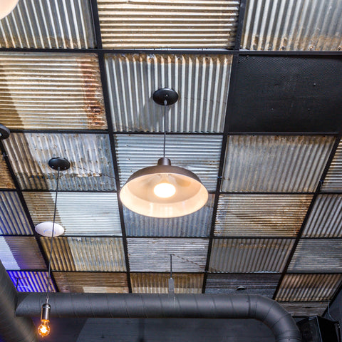 barn tin corrugated metal ceiling tile ideas