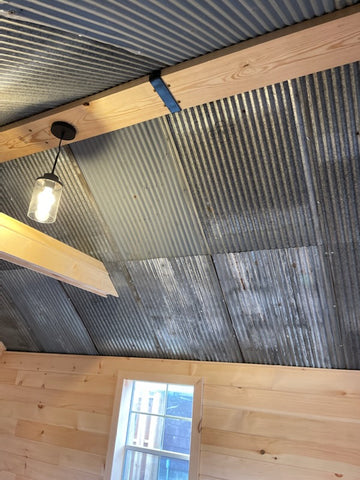 galvanized barn tin ceiling playhouse