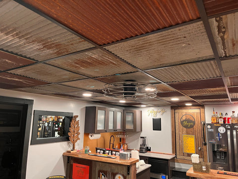 basement ceiling with grid