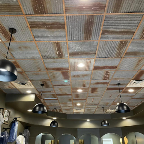 metal drop ceiling ideas