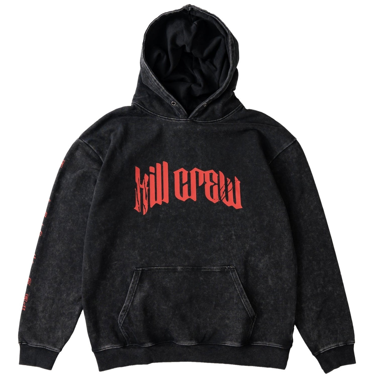 OVERSIZED LUX  LONE WOLF HOODIE - BLACK / WHITE - Kill Crew