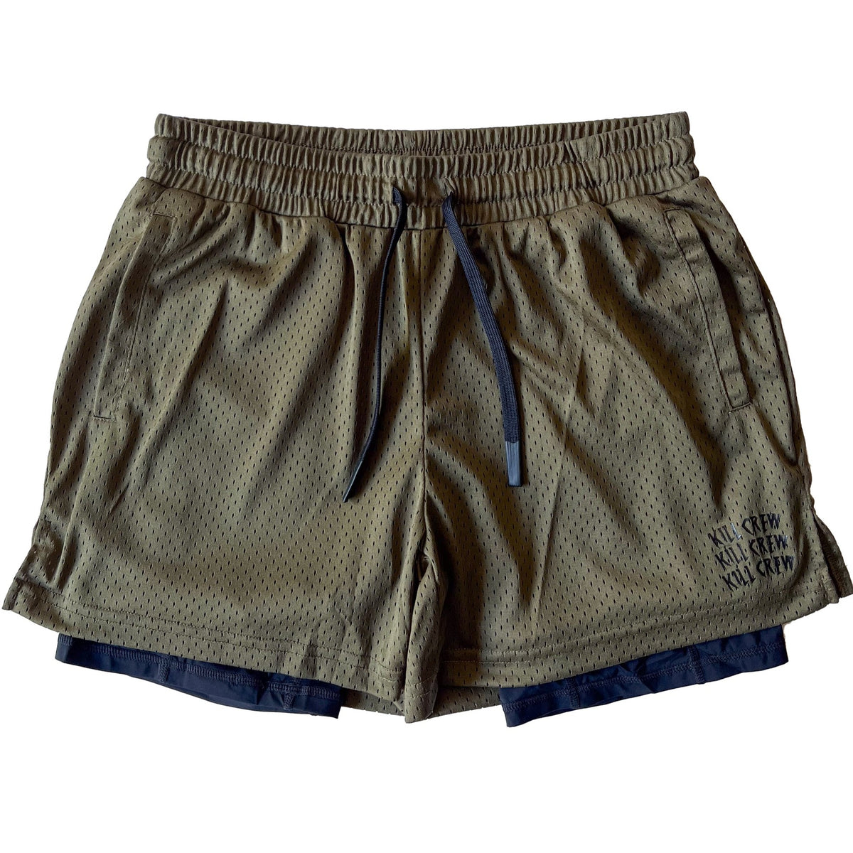 TRAINING SHORT WITH LINER - BLACK / WHITE - Kill Crew