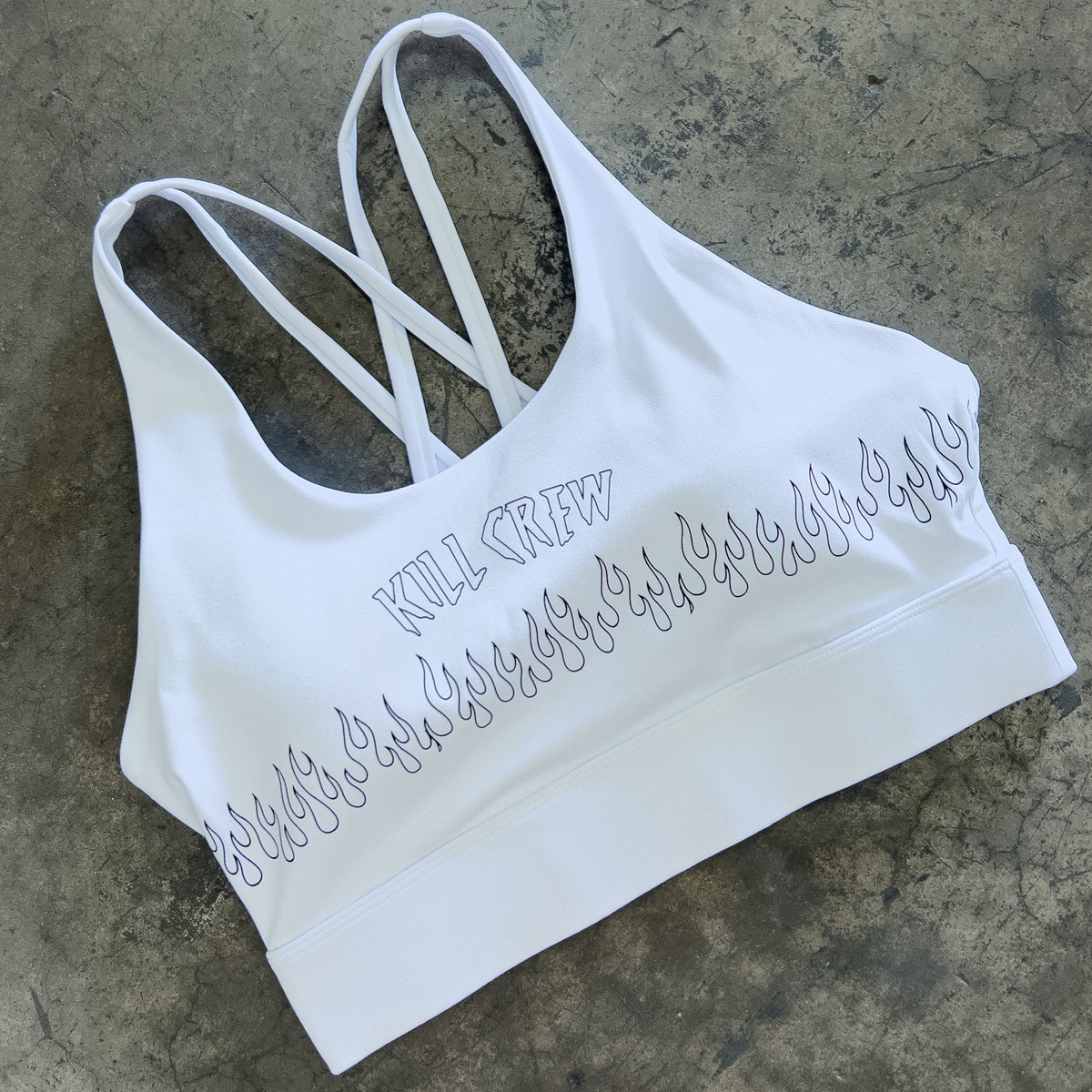 FLAME HIGH SUPPORT SPORTS BRA - BLUE / WHITE - Kill Crew