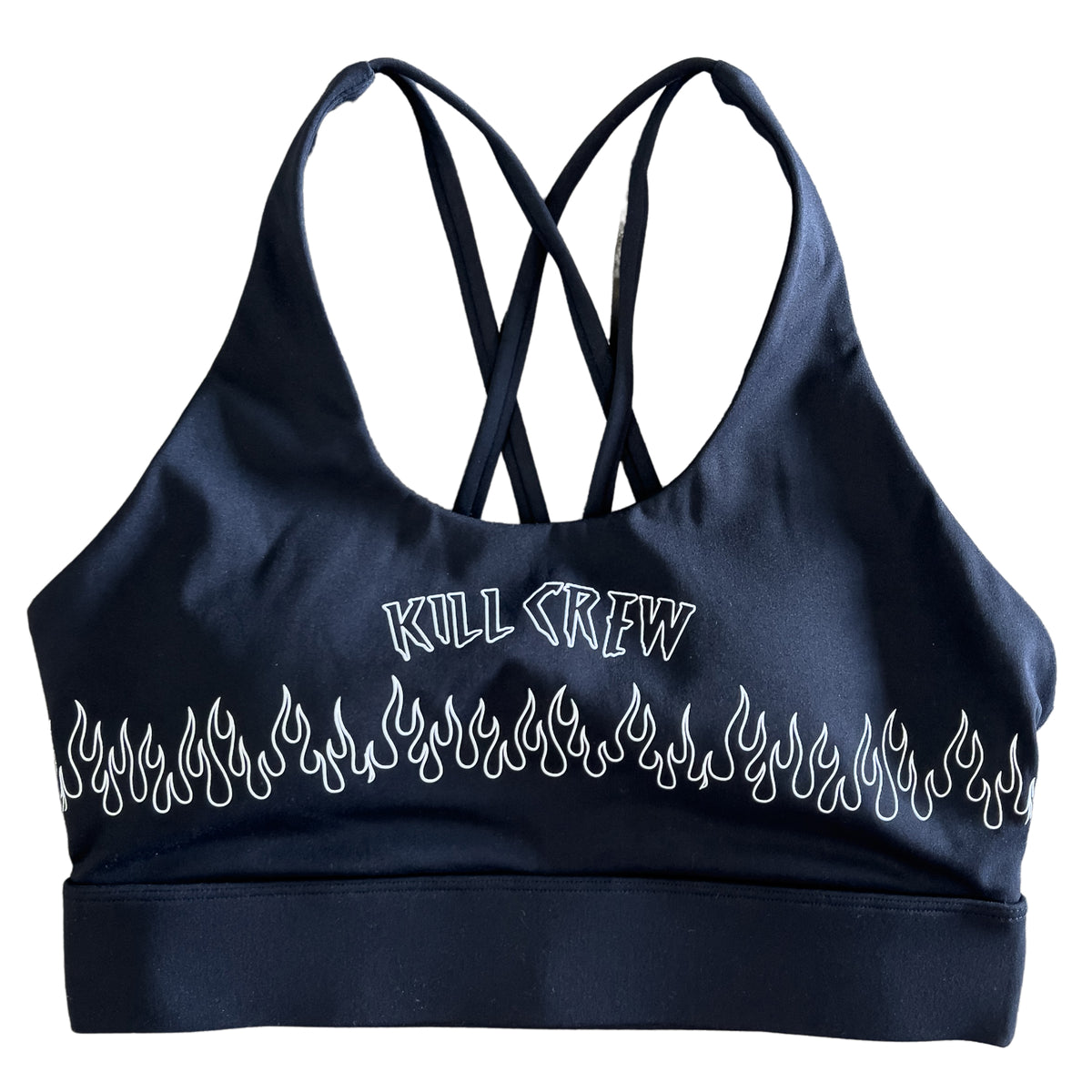 FLAME HIGH SUPPORT SPORTS BRA - BLACK / RED - Kill Crew