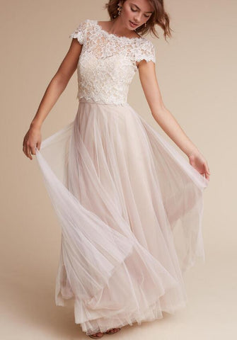 simple wedding dress short sleeve