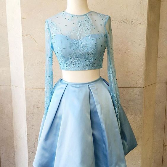 baby blue two piece dress