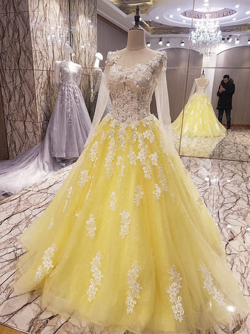 yellow long sleeve gown