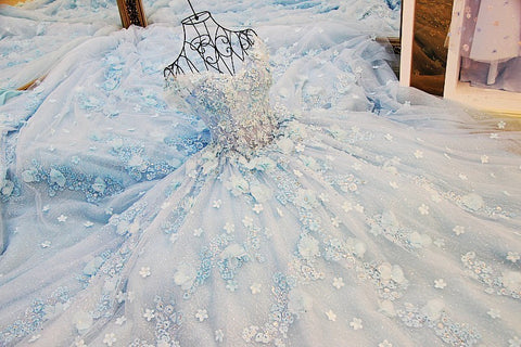 blue rose wedding dress