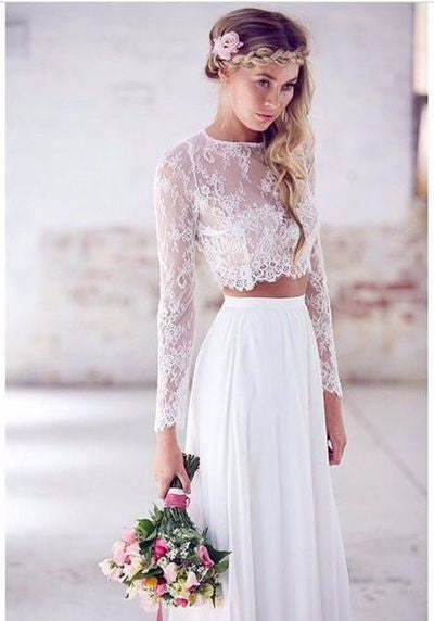 two piece lace wedding dress