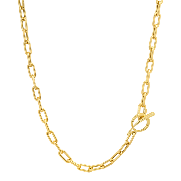 Baby Rectangular Link Chain Necklace with Tusk Clasp | Gabriela