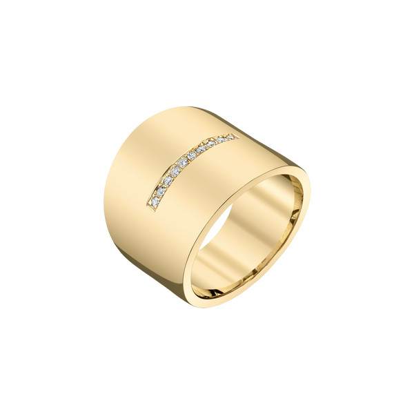 Resist Captivity Cigar Band Ring In 14ct Gold Vermeil With Garnet & White  Topaz, Self Published Jewellery