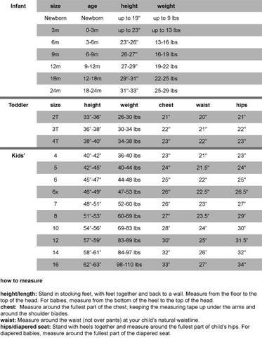 Kids Size Chart