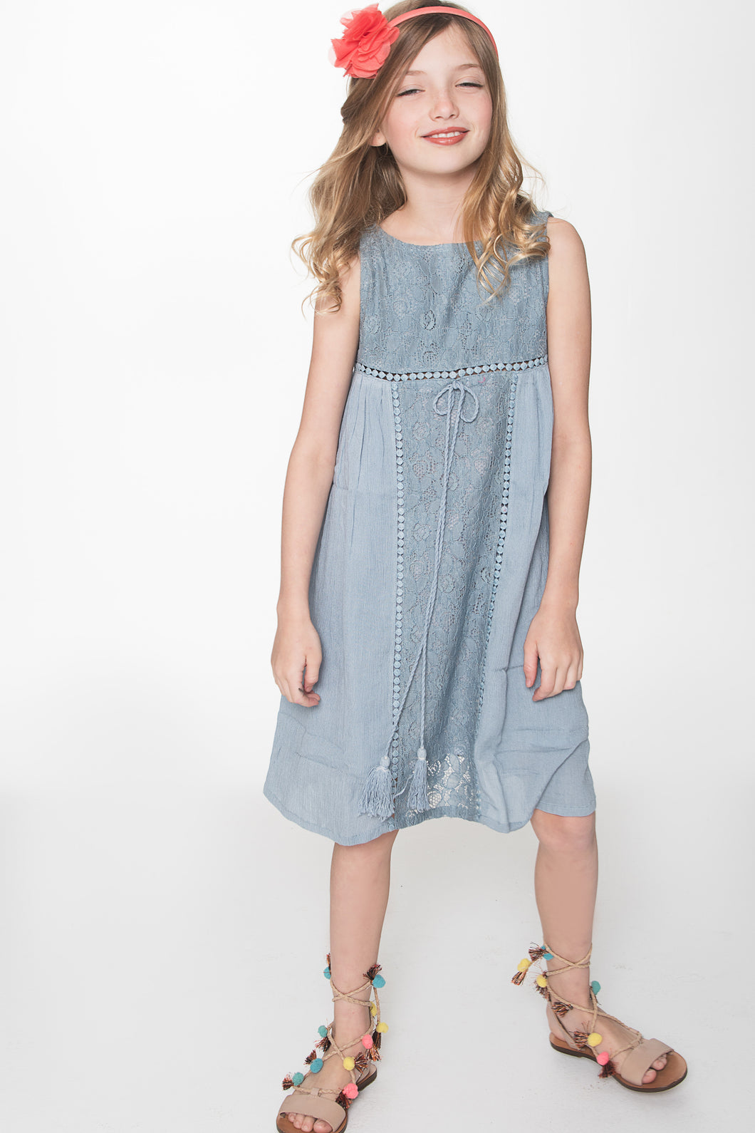 Powder Blue Lace Detail Dress – Yo Baby Wholesale