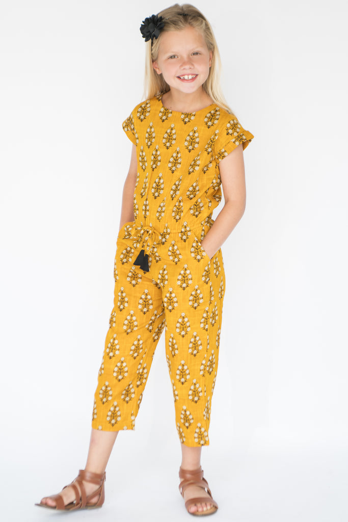 Yellow Jumpsuit With Black Accent – Yo Baby Wholesale