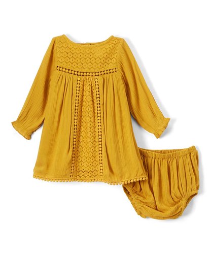 Mustard Lace Infant Dress – Yo Baby 
