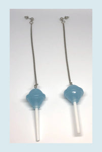 ☯Blue Lollipop Chain Earrings☯