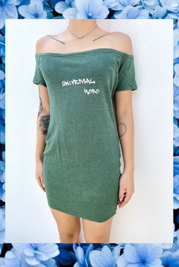 ☯Green doctorneufeld Shoulder-less Dress☯