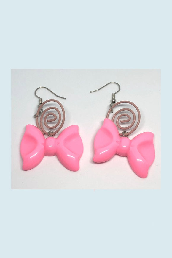 ☯Pink Bow Earrings☯