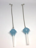 ☯Blue Lollipop Chain Earrings☯