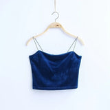 Velvet Spaghetti Strap Crop Top