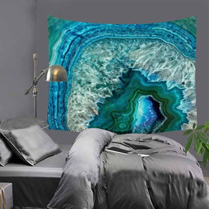 Blue Stone Cut in Half Tapestry