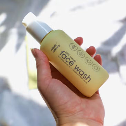 all natural face wash in yellow squeeze bottle