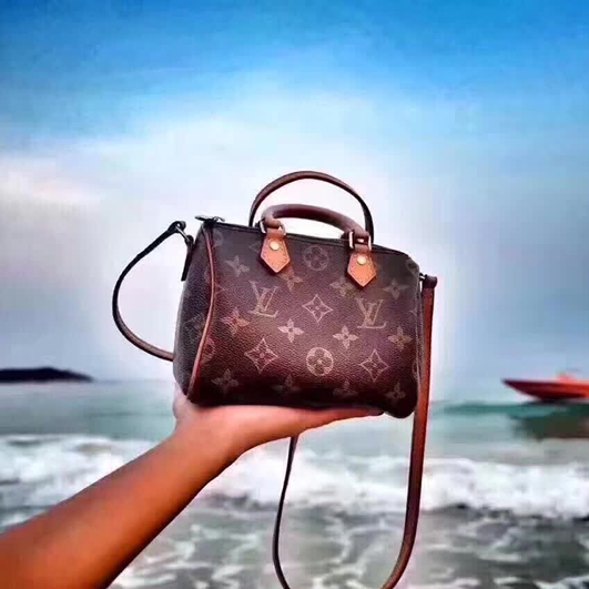 LV Louis Vuitton Women Shopping Leather Crossbody Satchel Shoulder Bag