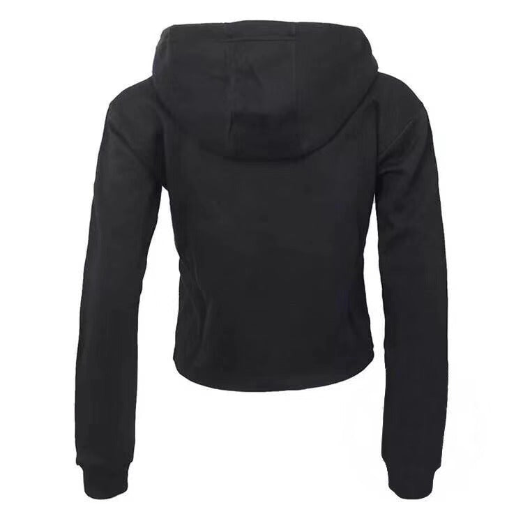 Adidas Casual Long Sleeve Hooded Crop Top Sweater Pullover Hoodie