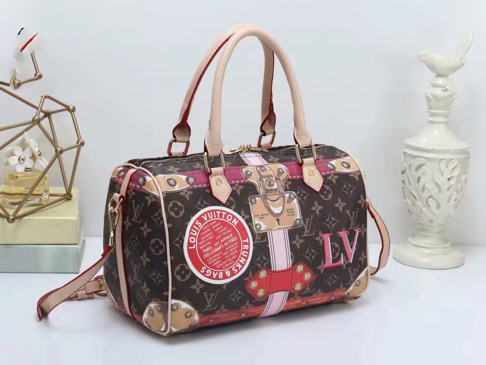 LV Women Shopping Bag Leather Satchel Crossbody Shoulder Bag