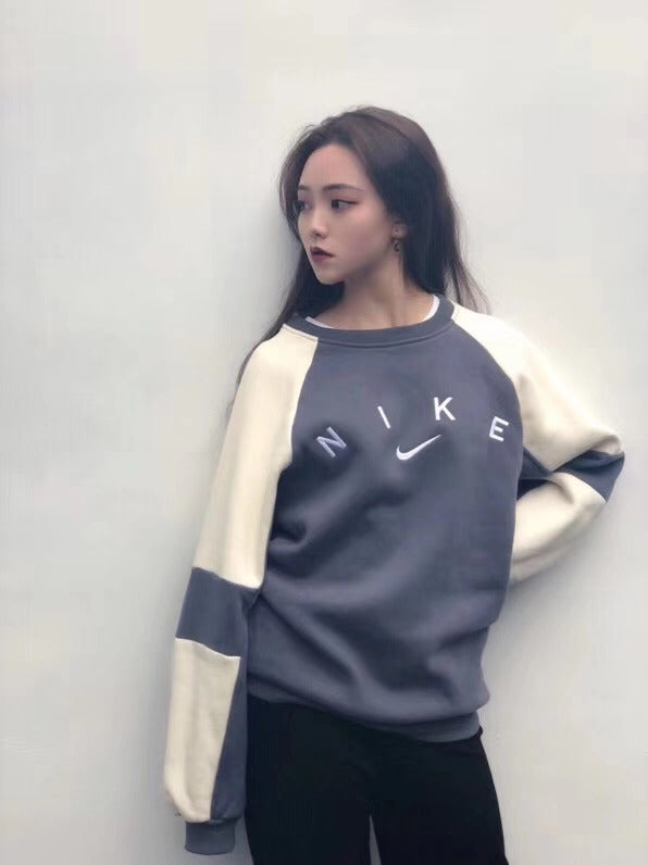 NIKE Fashion Print Round Neck Top Sweater Pullover Sweatshirt