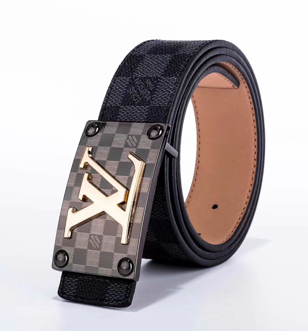 LV Woman Men Fashion Smooth Buckle Belt Leather Belt