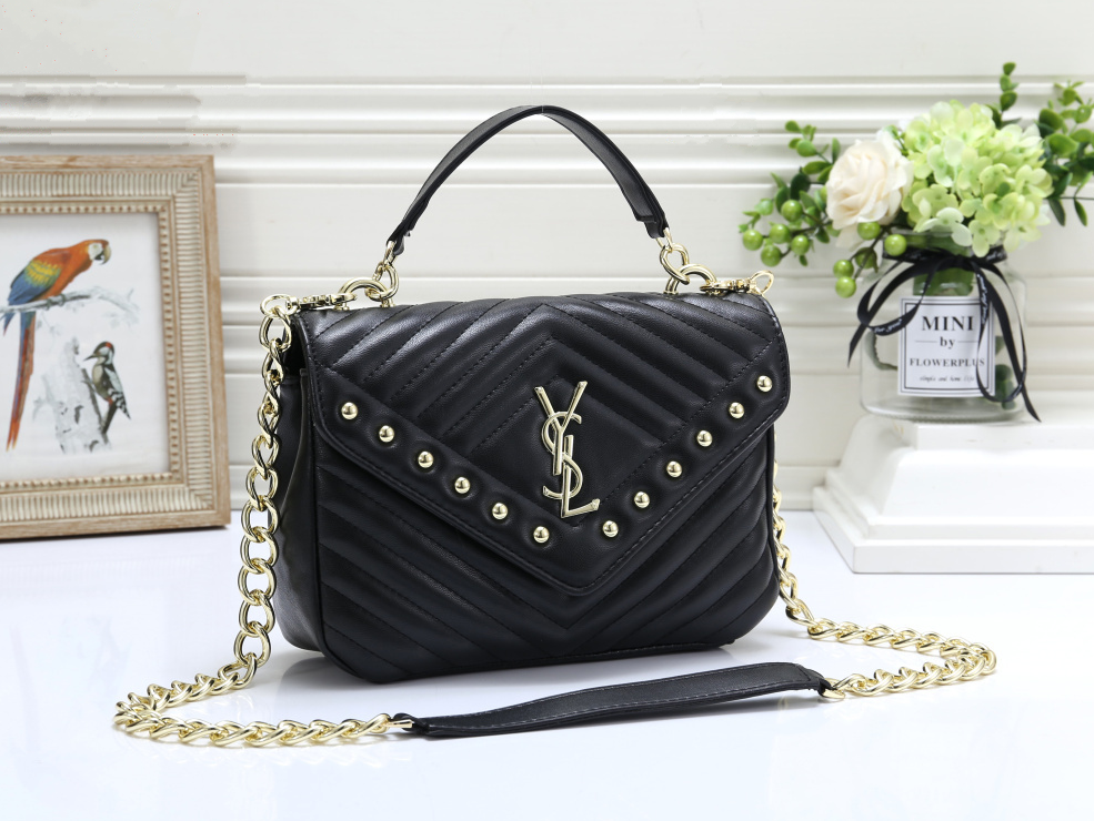 YSL Women Shopping Bag Leather Tote Handbag Shoulder Bag