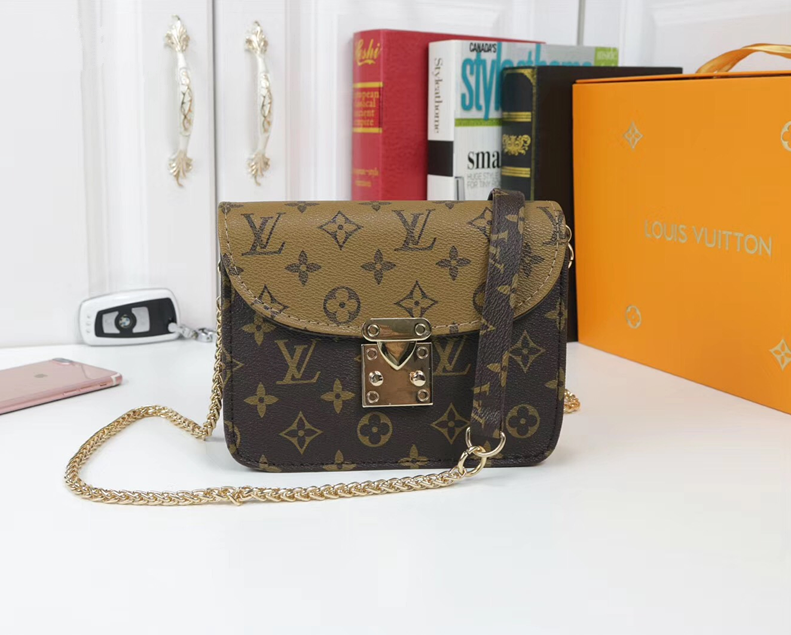 Louis Vuitton LV Women Shopping Leather Crossbody Satchel Shoulder