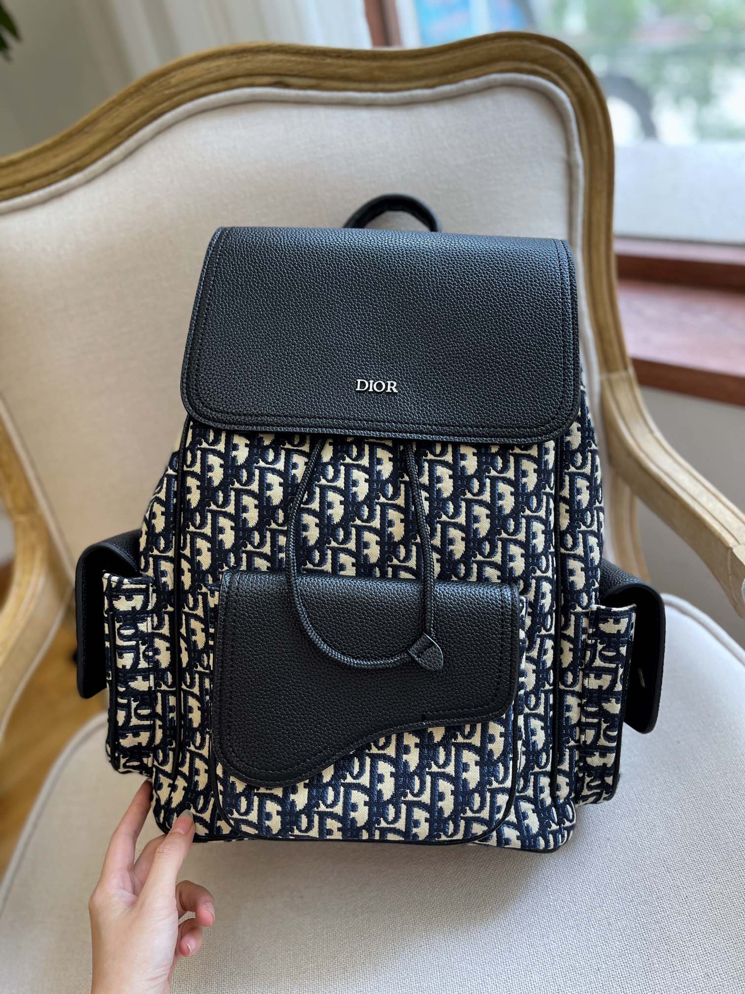 DIOR Cute Pattern Leather Travel Bag Backpack