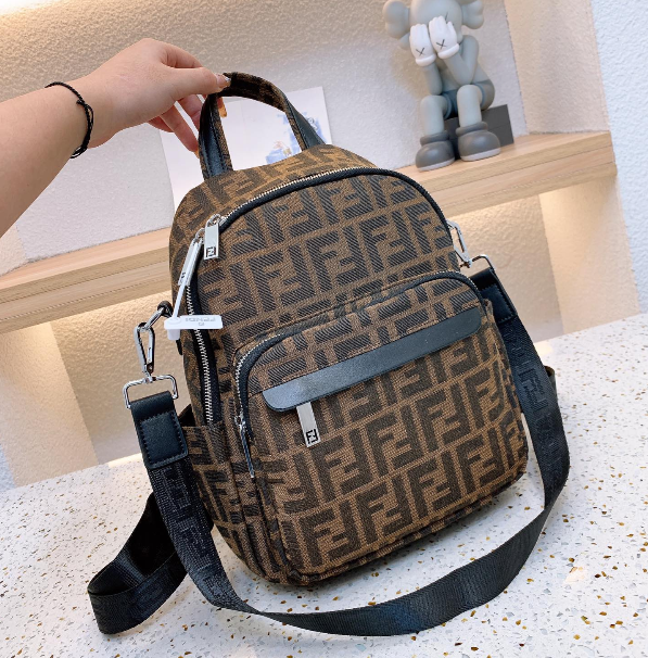 FENDI Cute Pattern Leather Travel Bag Backpack