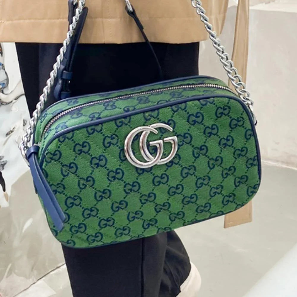 GG Canvas Embroidered Letters Ladies Cosmetic Bag Shoulder Bag Chain Messenger Bag