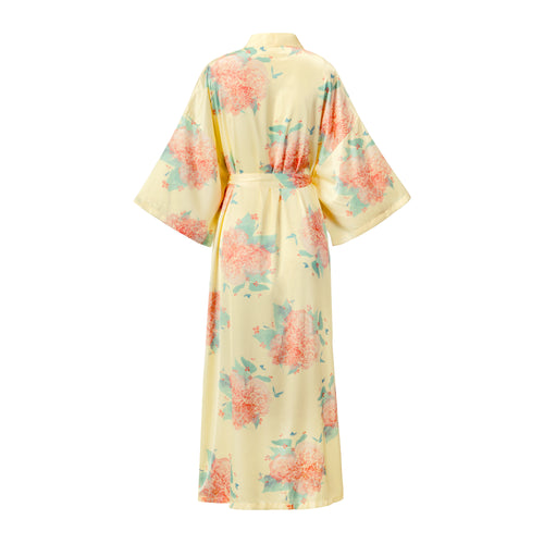 Floral Satin Kimono Robes - The Mariposa Collection