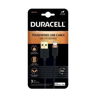 Duracell Hleðslusnúra USB-A í Lightning 1M