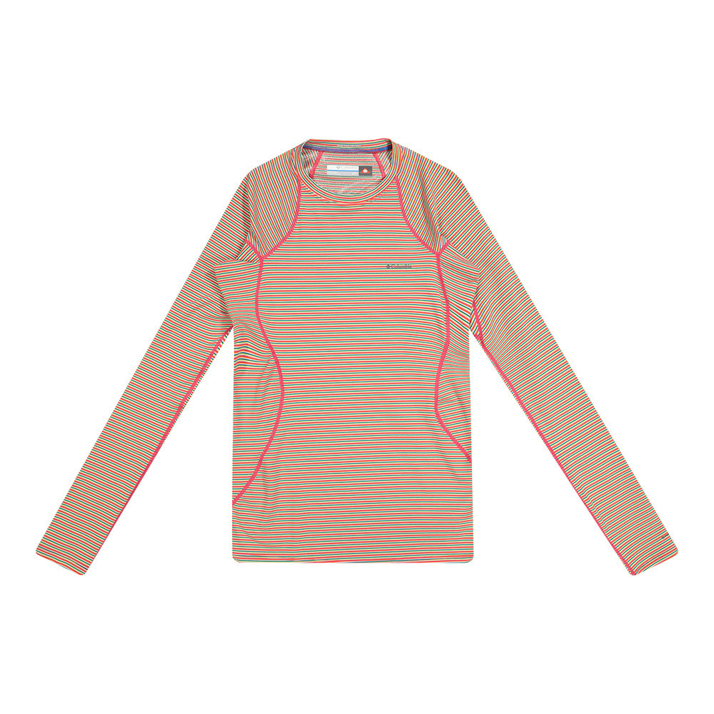 COLUMBIA WOMEN'S MID LONG SLEEVE STRIPE TOP ROSE