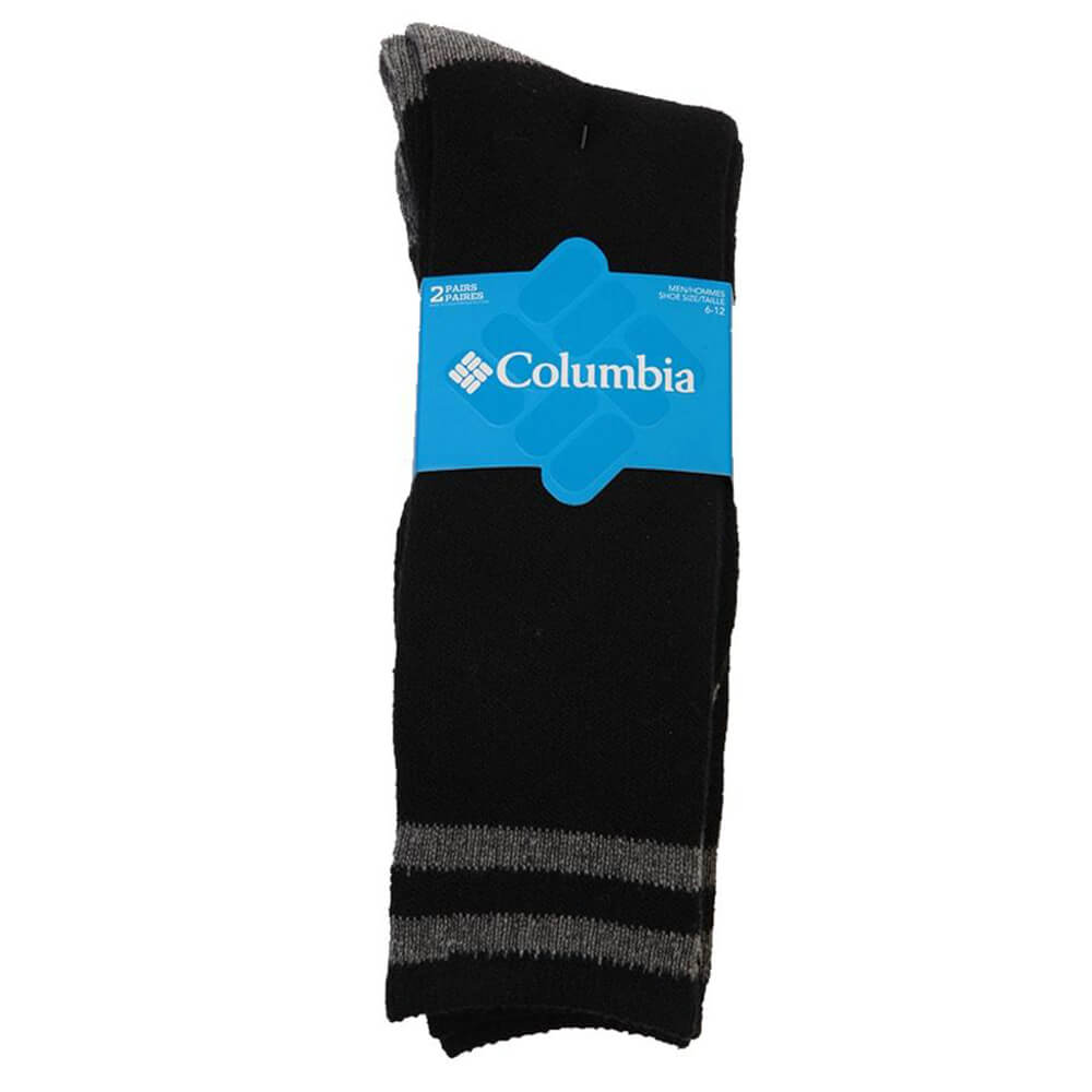 COLUMBIA MEN'S BOOT 6-12 2 PACK SOCKS BLACK