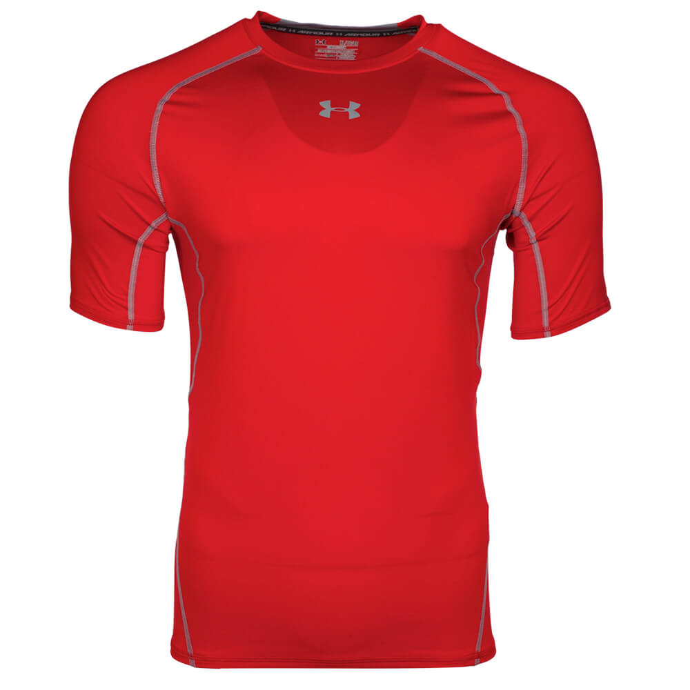 UNDER ARMOUR MEN'S HEATGEAR ARMOUR COMPRESSION SHORT SLEEVE TOP RED ...