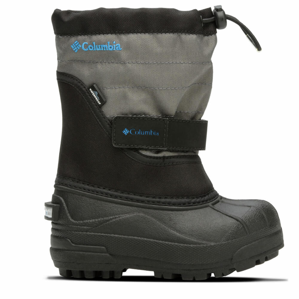 COLUMBIA BOYS POWDERBUG PLUS II WINTER BOOT BLACK/HYPER BLUE