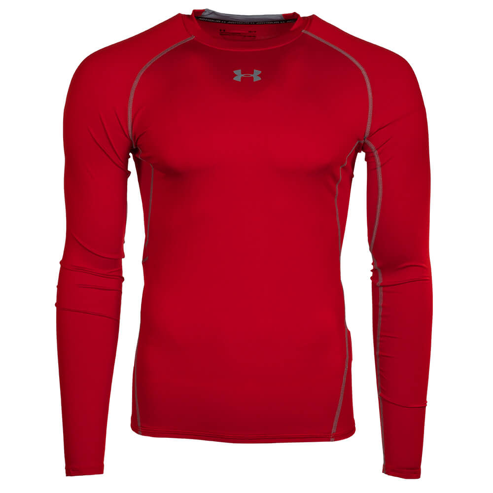 UNDER ARMOUR MEN'S HEATGEAR ARMOUR COMPRESSION LONG SLEEVE TOP RED/STE ...