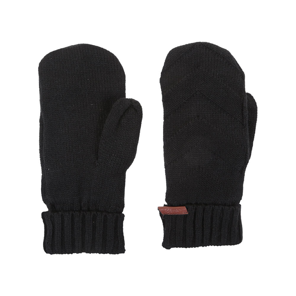 black knit mittens