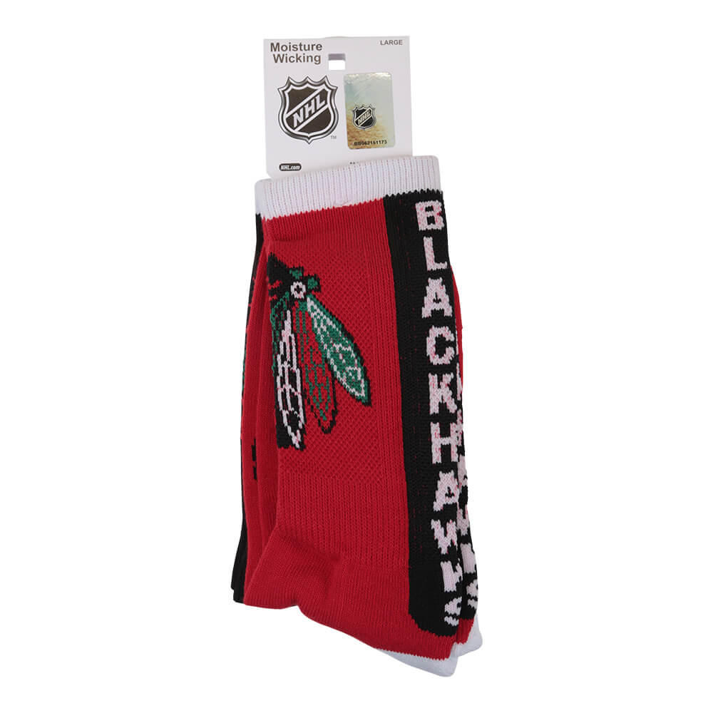 FBF ORIGINALS MEN'S CHICAGO BLACKHAWKS 2 PACK SOCKS