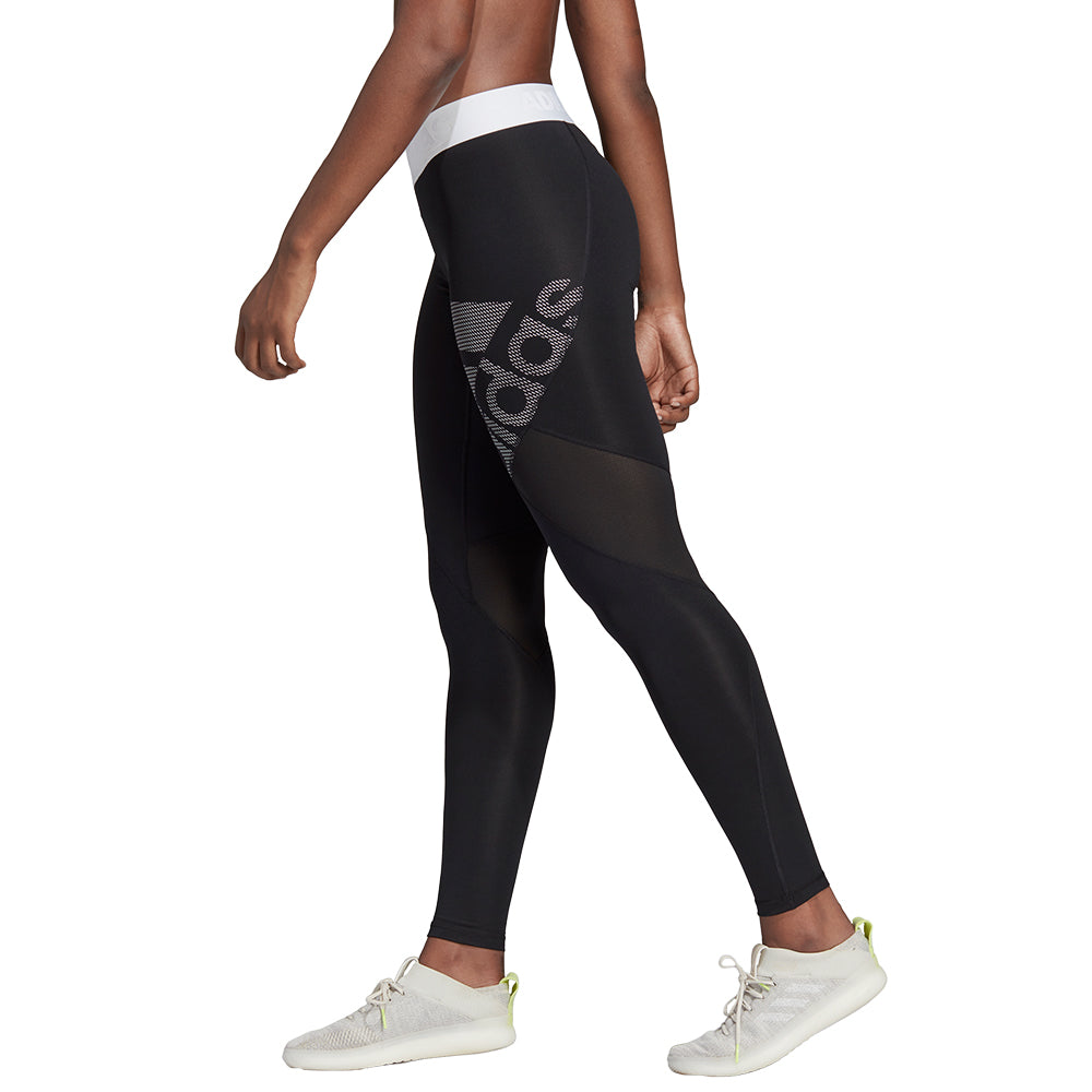 ADIDAS WOMEN'S ALPHASKIN LONG TIGHT LOGO BLACK/WHITE