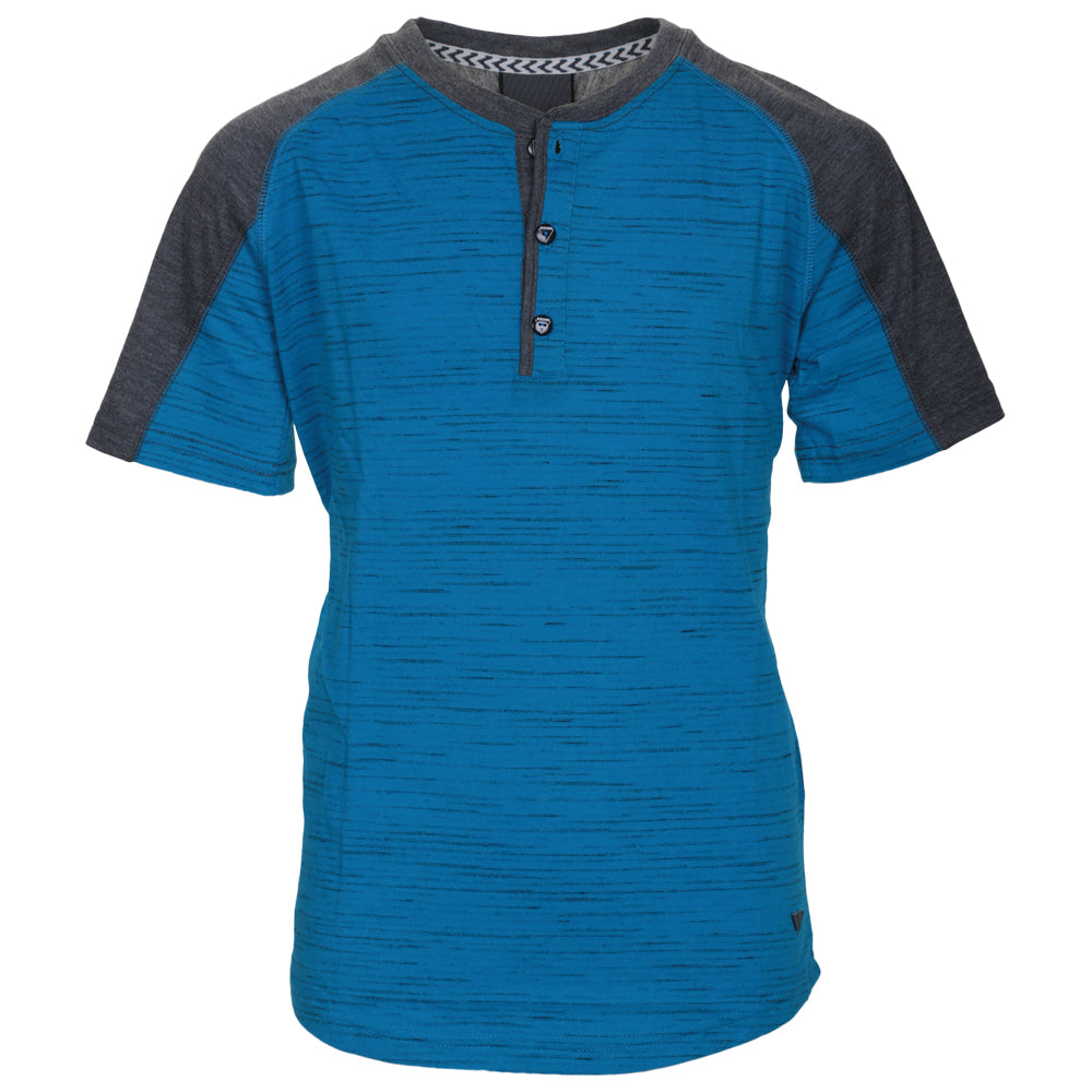 BURNSIDE B S/S HENLEY TEE VERY TURQUOISE